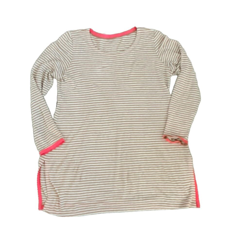 Eileen Fisher 100% Linen Striped Tunic Top Shirt M Womens Capsule